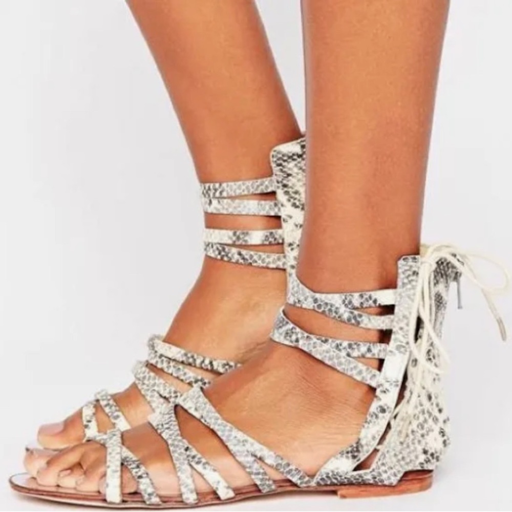 Free People Juliet python sandals, size‎ 38 excellent condition